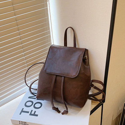 Women's Retro Brown Drawstring Shoulder Bag