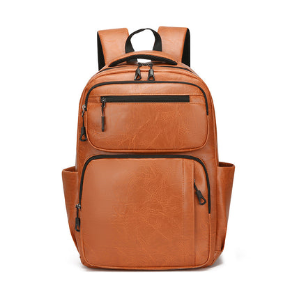 Large Capacity Men's Simple Business Commute Multi-space Black Backpack