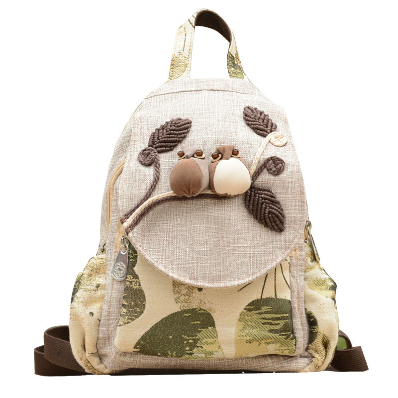 Ethnic Style Backpack Retro Light Canvas Travel