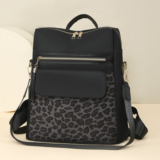 Leopard Print Women's Large Capacity Backpack