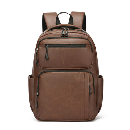 Large Capacity Men's Simple Business Commute Multi-space Black Backpack