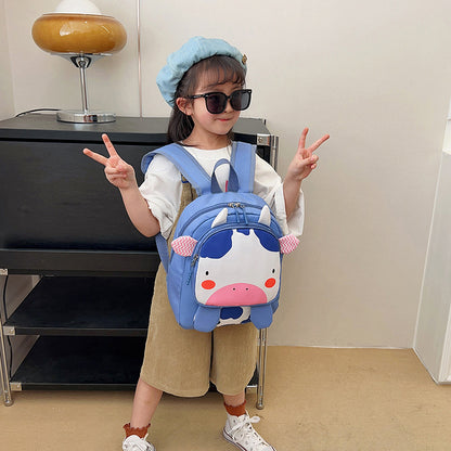 Kindergarten Fashion Burden Alleviation Backpack Cute Animal Image Macaron Color